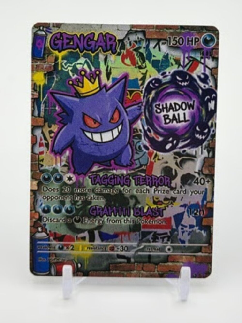 GENGAR Fan-Art READ DISCRIPTION: HOLO GENGAR Card GENGAR Pokemon Card p1